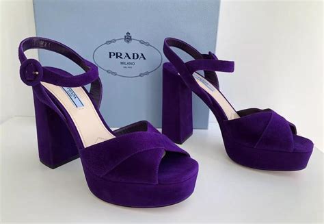 Sandals Prada Purple size 39.5 EU in Suede .